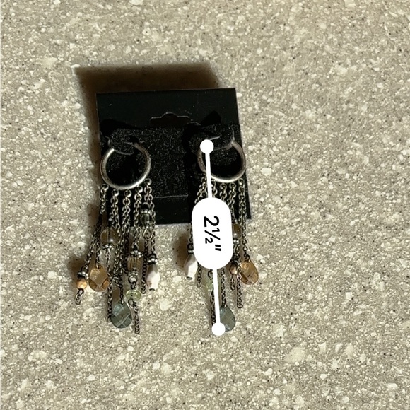 Silver beaded earrings - Picture 2 of 2